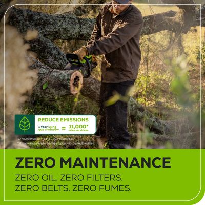 Image showing 6 th Greenworks 18 in. 60V Cordless Chainsaw, Battery and Charger Included, 0.050 in. Gauge