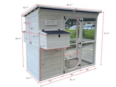Image showing 5 th Zylina Modern Walk-In Hen House Chicken Coop, 8 Chicken Capacity, Modern White