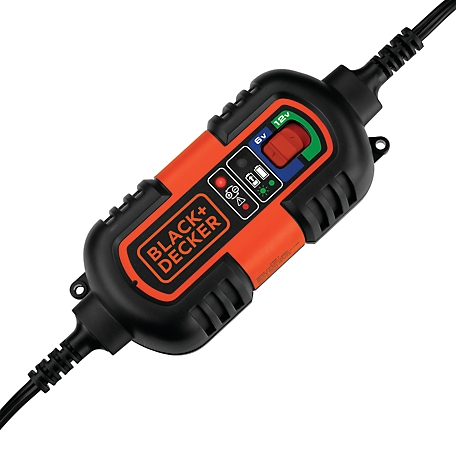 Black & Decker 6V/12V Fully Automatic Battery Charger/Maintainer with Cable Clamps and O-Ring Terminals