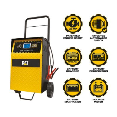 Image showing  40A 12V Professional Rolling Battery Charger and 3A Battery Maintainer with 200A Engine Start