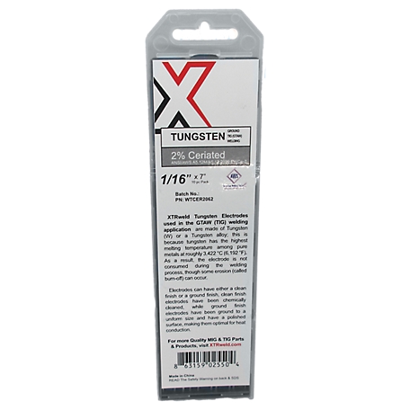 XTRweld 0.020 in x 7 in 2% Ceriated Tungsten Electrode, 10-Pack