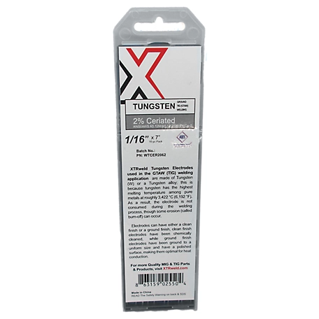 XTRweld 1/4 in. x 7 in. 2% Ceriated Tungsten Electrode, 5-Pack