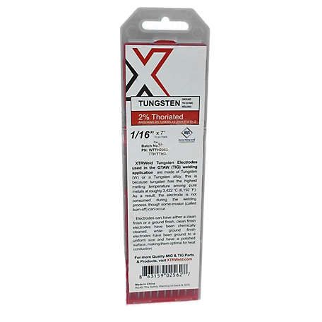 XTRweld 5/32 in. x 7 in. 2% Thoriated Tungsten Electrode, 10-Pack