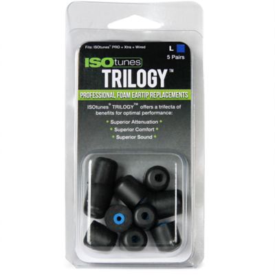 ISOtunes Trilogy Replacement Foam Ear Tips, Large, 5 Pairs