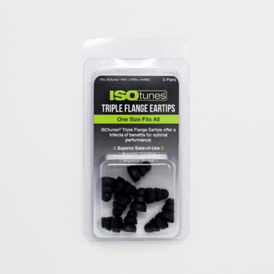 ISOtunes Silicone Triple-Flange Replacement Ear Tips, 5 Pairs