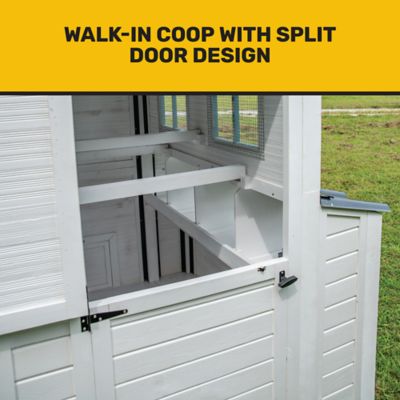 Image showing  Free Range Chicken Coop, 18 Chicken Capacity, White/Blue