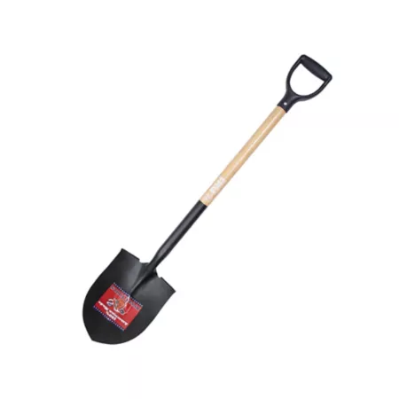 Bully Tools 14 Gauge Round Point Shovel 33 in Hardwood Handle with Poly D-Handle Shovels & Digging Tools