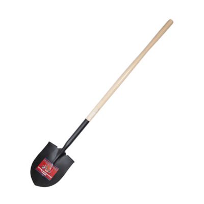 Bully Tools 14-Gauge Round Point Shovel with Long Hardwood Handle, 52515