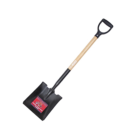 Bully Tools 14-Gauge Square Point Shovel with Hardwood Handle and Poly D-Grip, 52520