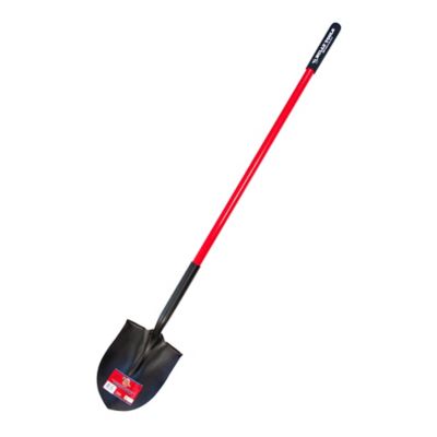 Bully Tools 14-Gauge Round Point Shovel with Long Fiberglass Handle, 62515