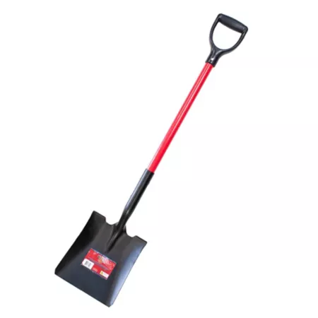 Bully Tools 62520 14 Gauge Square Point Shovel with Fiberglass Shaft and Poly D Handle Shovels & Digging Tools