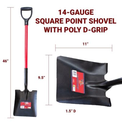 Image showing 6 th Bully Tools 33 in. Fiberglass Handle Square Point Shovel with Poly D-Grip
