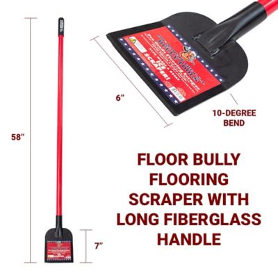 Image showing  6 in. x 10 in. Floor Bully Flooring Scraper with Long Fiberglass Handle