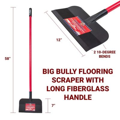 Image showing  12 in. x 7 in. Big Bully Flooring Scraper with Long Fiberglass Handle