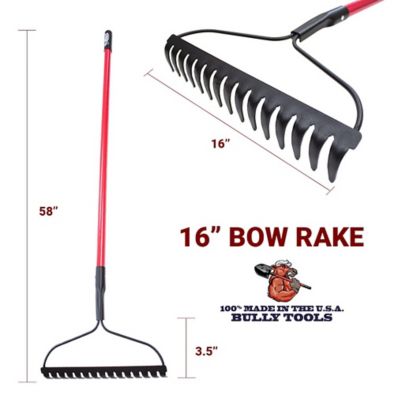 Image showing  16 in. Bow Rake with Fiberglass Handle - 58 in., 92309