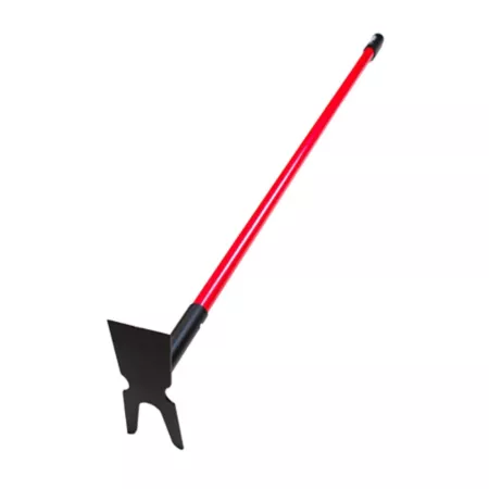 Bully Tools Two-Tine Weeding Hoe with Long Fiberglass Handle Garden Hand Tools