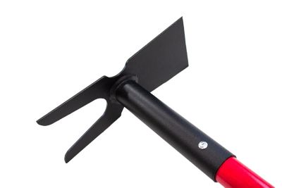 Image showing  Two-Prong Weeding Hoe with Long Fiberglass Handle
