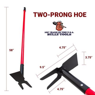 Image showing  Two-Prong Weeding Hoe with Long Fiberglass Handle
