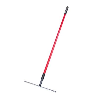 Bully Tools 18 in. Steel Stone Rake with Long Fiberglass Handle