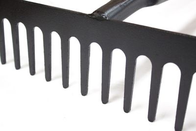 Image showing  18 in. Steel Stone Rake with Long Fiberglass Handle