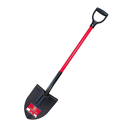 Bully Tools 12-Gauge Round Point Shovel with Fiberglass Handle and Poly D-Grip, 92510