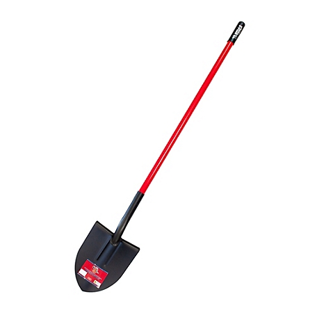 Bully Tools 12-Gauge Round Point Shovel with Long Fiberglass Handle, 92515
