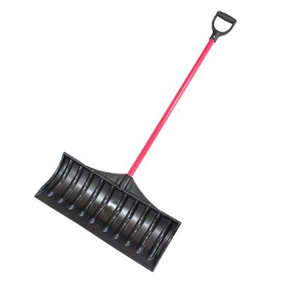 Bully Tools 27 in. Poly Snow Pusher with Fiberglass Handle and Poly D-Grip, 92813