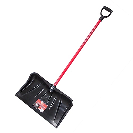 Bully Tools 22 in. Combination Snow Shovel/Pusher with Fiberglass Handle and Poly D-Grip, 92814