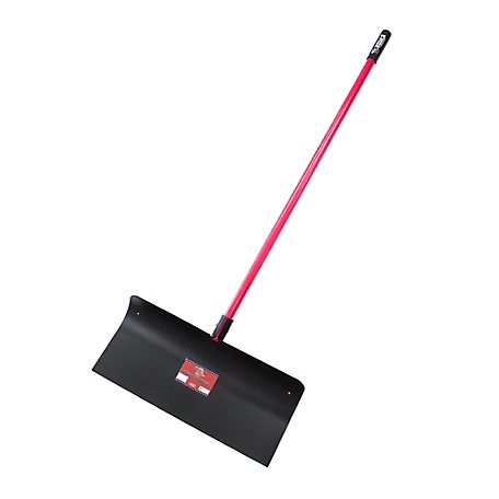 Bully Tools 24 in. Steel Snow Pusher with Long Fiberglass Handle, 92816