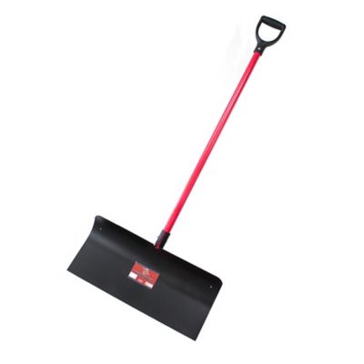 Bully Tools 24 in. Steel Snow Pusher with Fiberglass Handle and Poly D-Grip, 92817