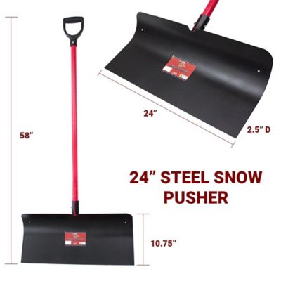 Image showing  24 in. Steel Snow Pusher with Fiberglass Handle and Poly D-Grip