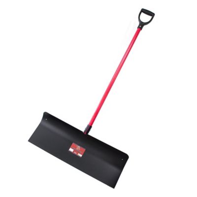 Bully Tools 30 in. Steel Snow Pusher with Fiberglass Handle Poly D-Grip, 92819