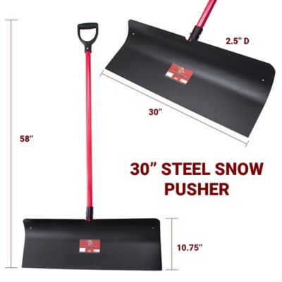 Image showing  30 in. Steel Snow Pusher with Fiberglass Handle Poly D-Grip