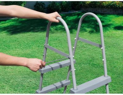 Image showing  16 in. x 10 ft. x 42 in. Power Steel Oval Frame Swimming Pool Set with Pump, Ladder and Cover