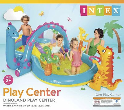 Image showing 6 th Intex 10 ft. 11 in. x 7 ft. 6 in. Dinoland Pool or Play Center