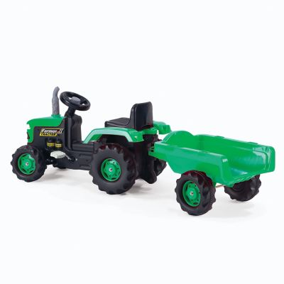 Image showing  Pedal-Operated Big Green Tractor with Trailer