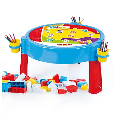 Dolu Toy Factory 2-in-1 Activity Table with 100 Jumbo Blocks