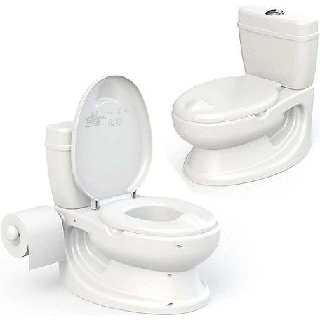 Dolu Toy Factory Educational Potty Training Toilet with Anti-Slip, Toilet Paper Holder, Flush Effect, Washable Pot and Storage