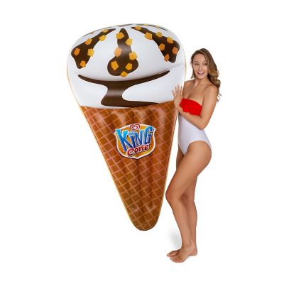 Popsicle King Cone Pool Float for Adults and Kids, Inflatable Large Blow-Up Water Floatie Lounge Raft