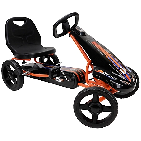 509 Crew Kids' Air Jet Pedal Go-Kart, Sporty Graphics on the Front Fairing, Adjustable Bucket Seat, Orange