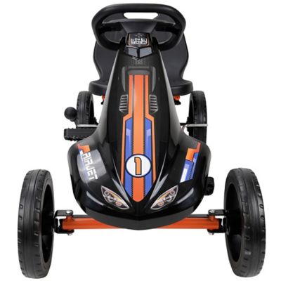 Image showing  Kids' Air Jet Pedal Go-Kart, Sporty Graphics on the Front Fairing, Adjustable Bucket Seat, Orange