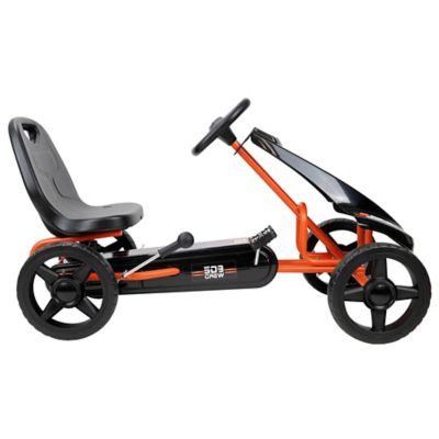 Image showing  Kids' Air Jet Pedal Go-Kart, Sporty Graphics on the Front Fairing, Adjustable Bucket Seat, Orange