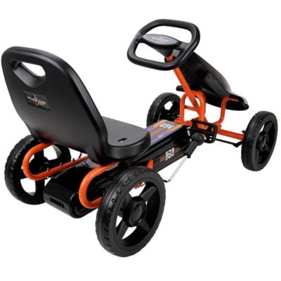 Image showing  Kids' Air Jet Pedal Go-Kart, Sporty Graphics on the Front Fairing, Adjustable Bucket Seat, Orange