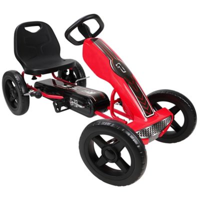 509 Crew Kids' Race Z Pedal Go-Kart with Adjustable Bucket Seat, Sporty Graphics on the Front Fairing, Ages 4 and Up, Red