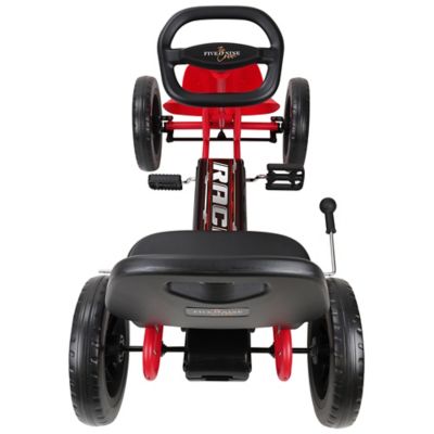 Image showing  Kids' Race Z Pedal Go-Kart with Adjustable Bucket Seat, Sporty Graphics on the Front Fairing, Ages 4 and Up, Red
