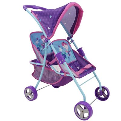 509 Crew Kids' Mermaid Pretend Play Twin Doll Stroller, Retractable Canopy