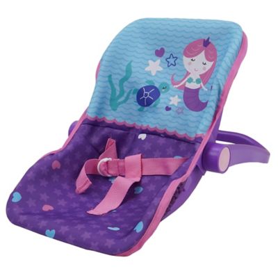 Image showing  Kids' Mermaid Pretend Play Doll Car Seat, Converts Into Feeding Chair