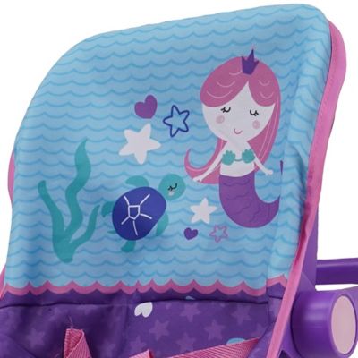 Image showing  Kids' Mermaid Pretend Play Doll Car Seat, Converts Into Feeding Chair