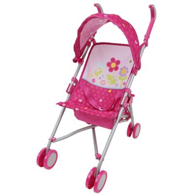 509 Crew Kids' Garden Doll Pretend Play Stroller, Retractable Canopy