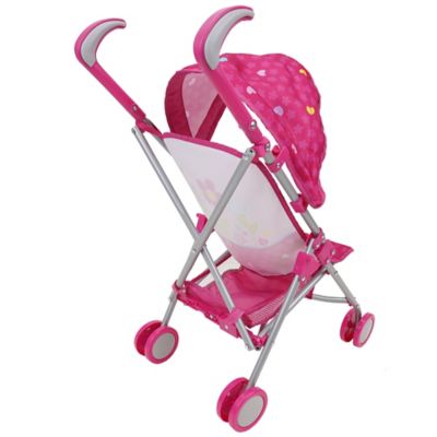 Image showing  Kids' Garden Doll Pretend Play Stroller with Retractable Canopy
